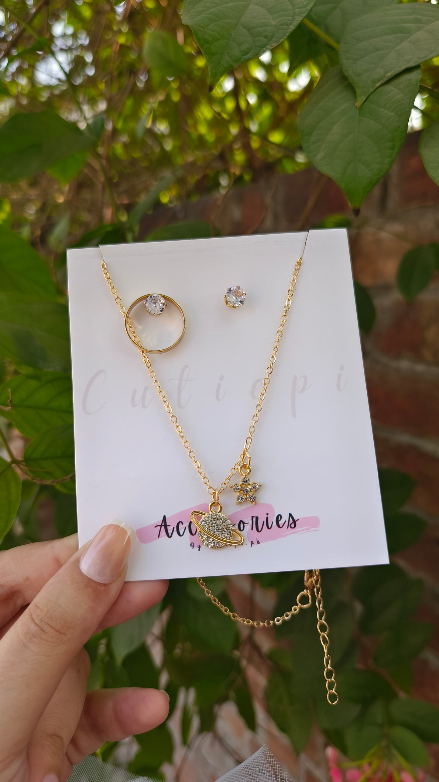 Golden Glow Jewelry Set – Korean-Inspired Wedding Elegance