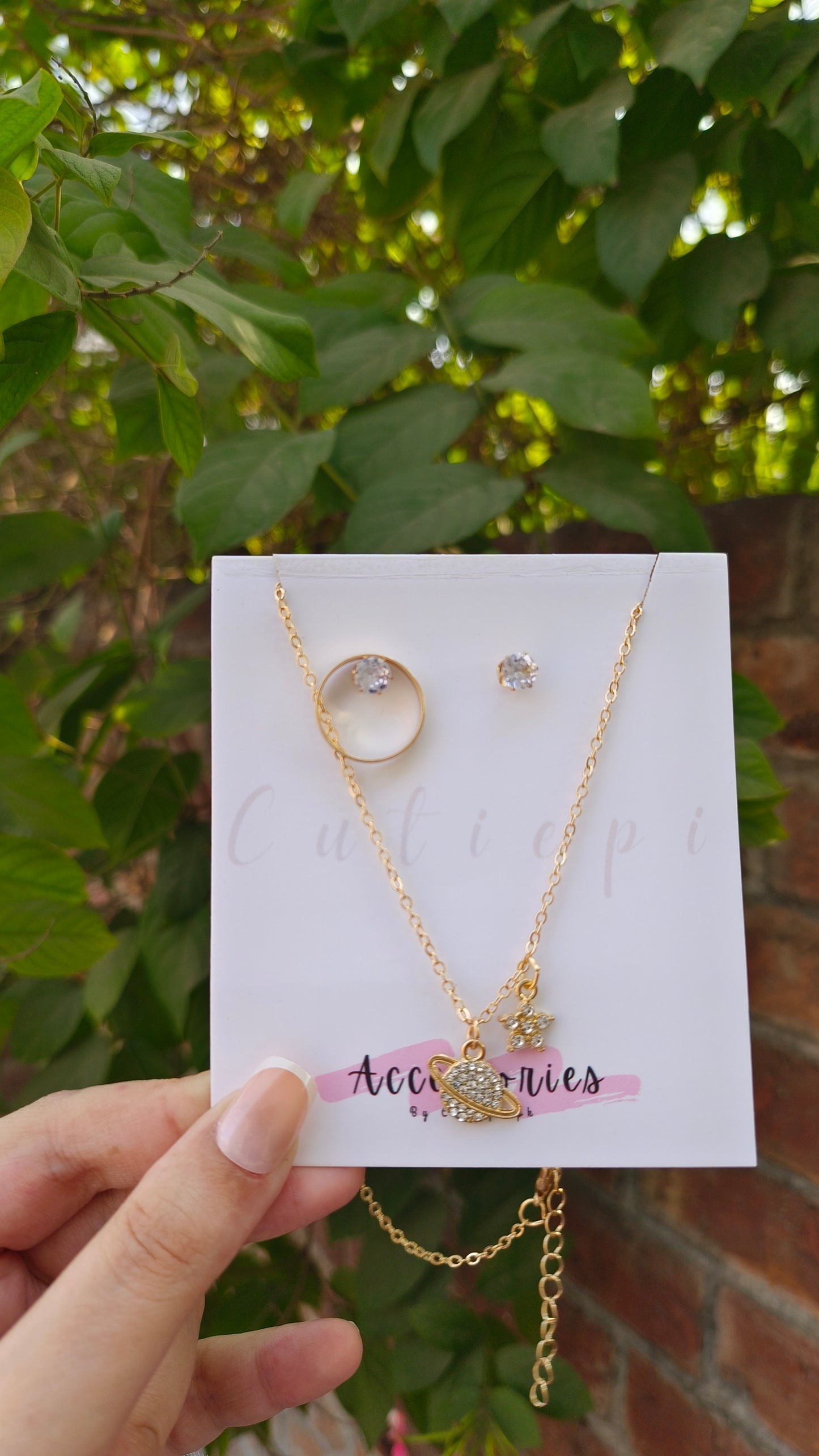 Golden Glow Jewelry Set – Korean-Inspired Wedding Elegance