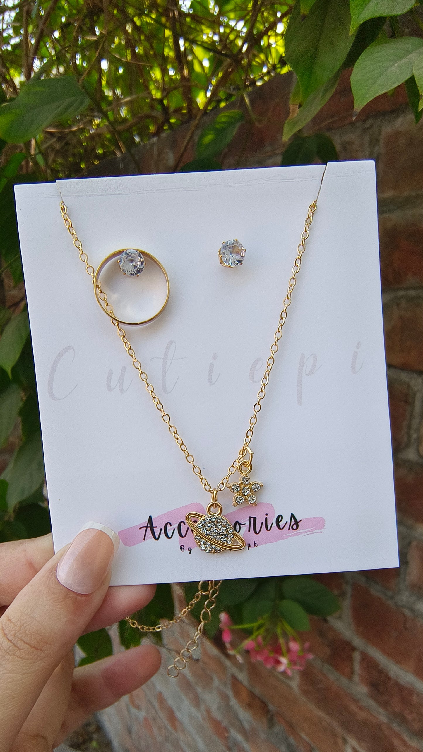 Golden Glow Jewelry Set – Korean-Inspired Wedding Elegance