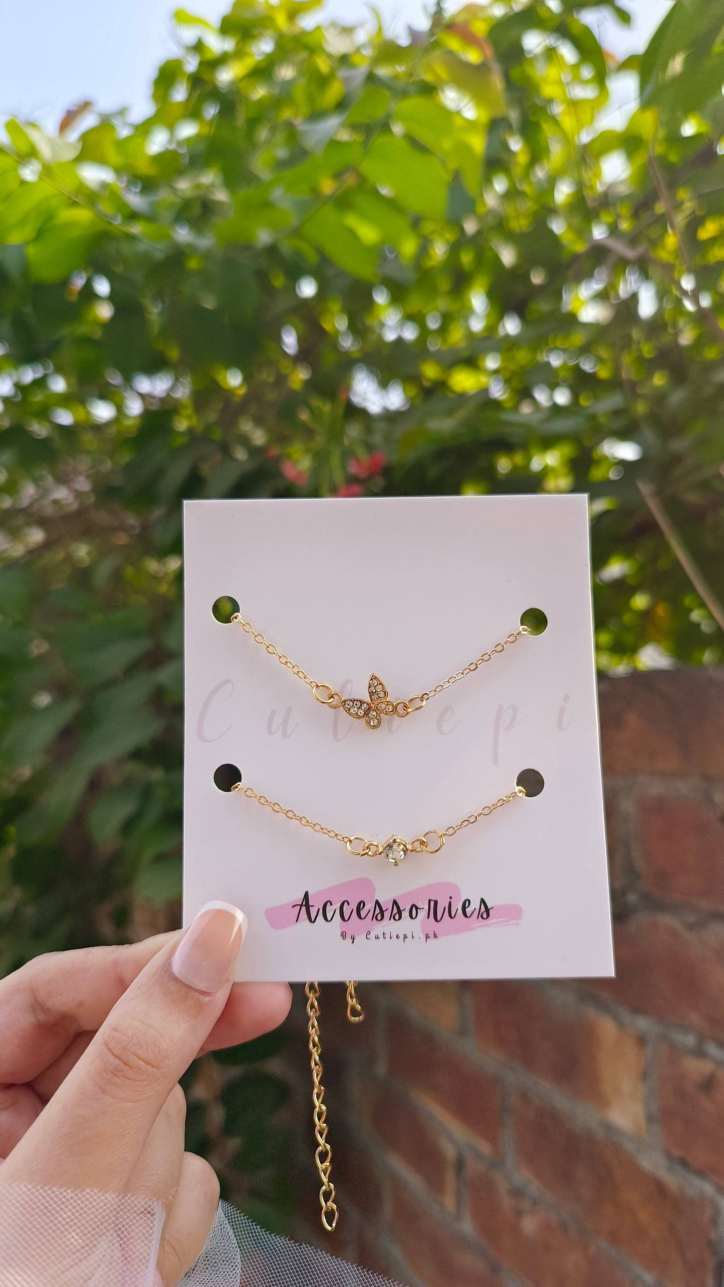 Love & Infinity Butterfly Bracelet Set – Green Rhinestone Shine