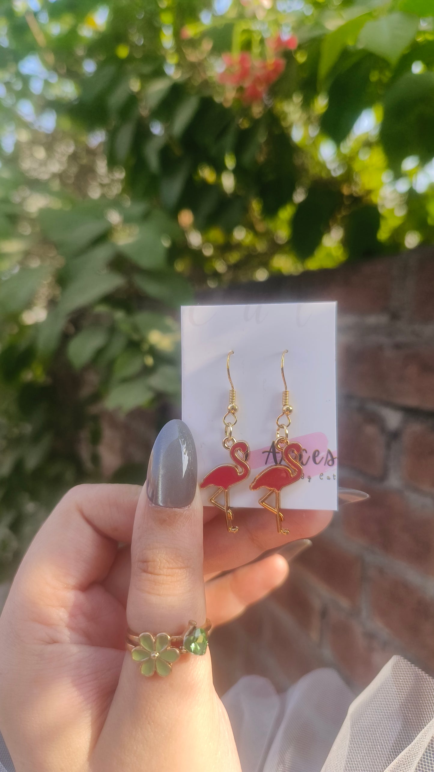 Handmade Flamingo Drop Earrings – Fun & Lightweight Design