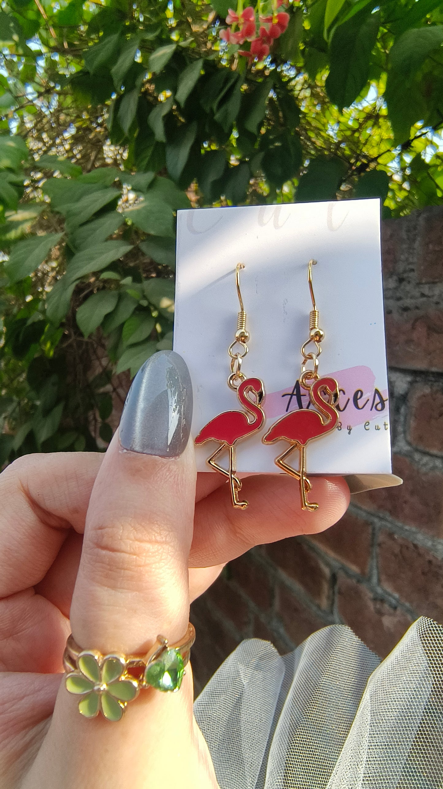 Handmade Flamingo Drop Earrings – Fun & Lightweight Design