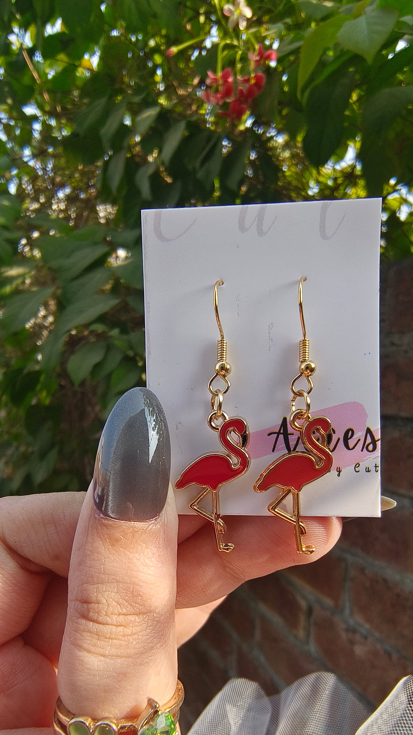Handmade Flamingo Drop Earrings – Fun & Lightweight Design