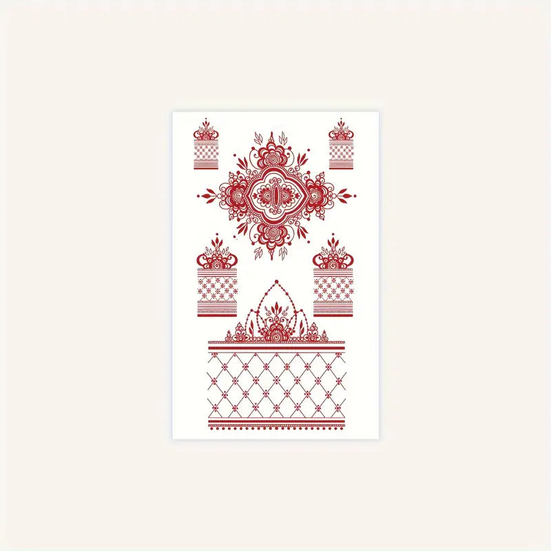 🖤 Bold Lotus Totem Mehndi Sticker - Edgy Temporary Body Art