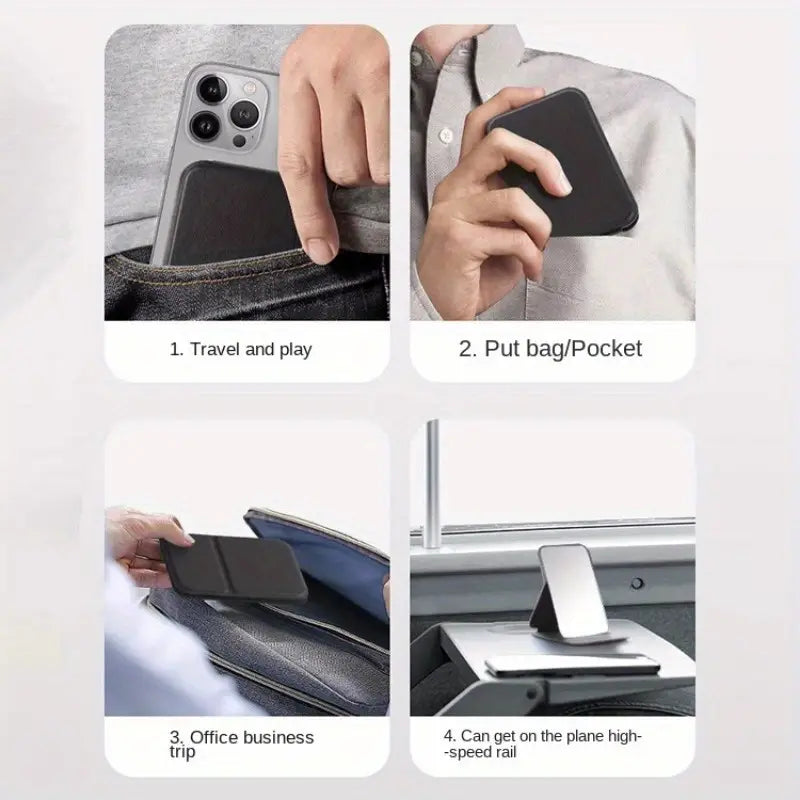 "Portable Folding Makeup Mirror - Compact & Shatterproof"