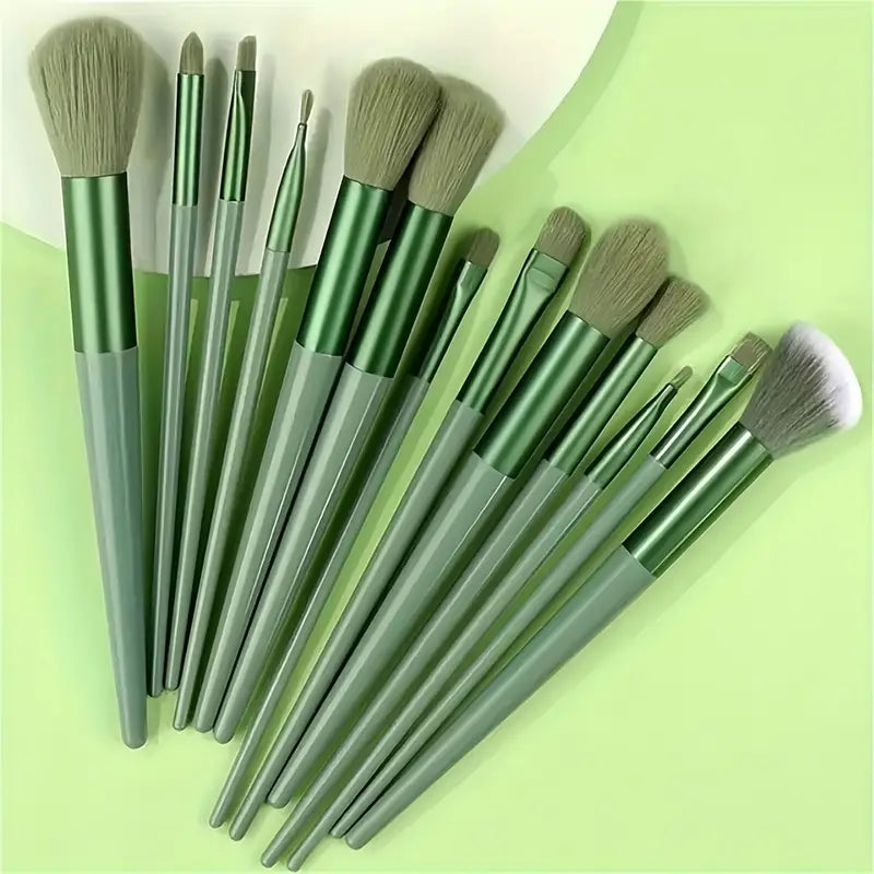 "13-Piece Complete Makeup Brush Set: Soft Bristles for Flawless Application"