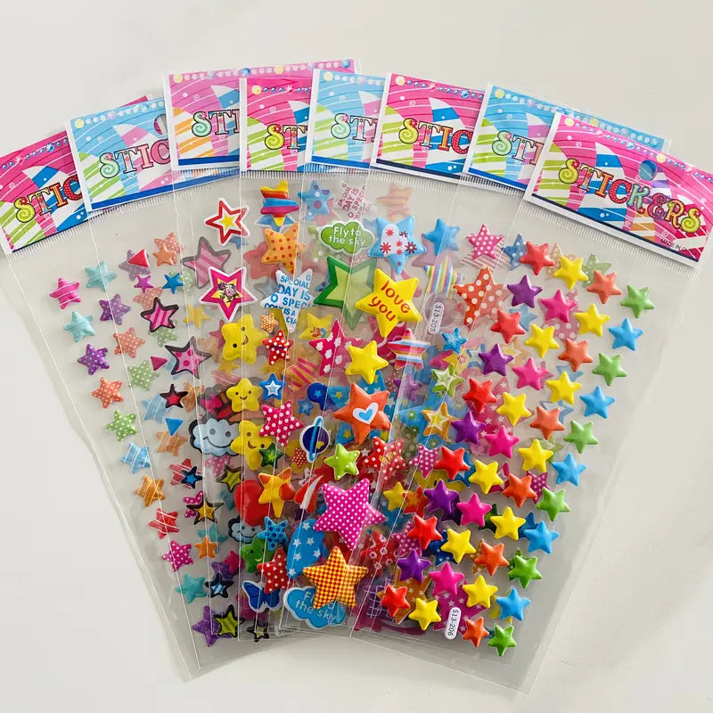 1pc 3D Star Shaped Self-Adhesive Decals - Multicolor DIY Craft Essentials"