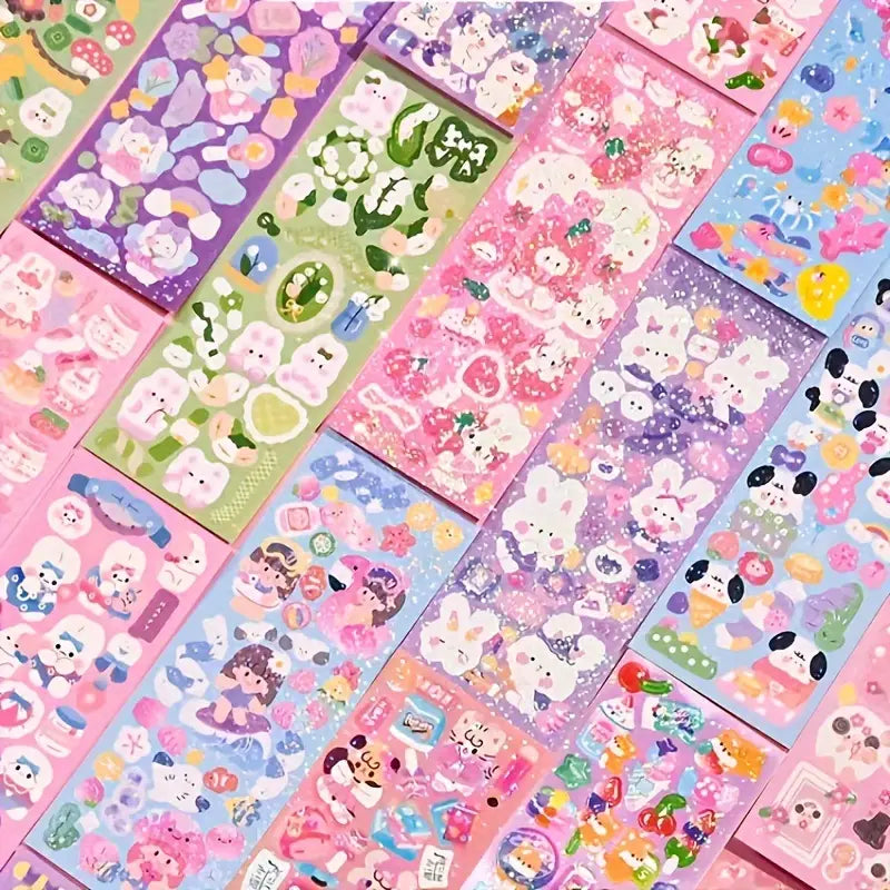 Cute Y2K Cartoon Stickers - Fun DIY Craft & Party Decor sheet