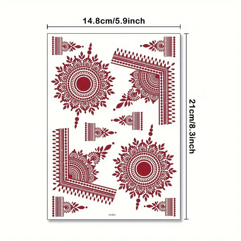 🌸 Stylish Mehndi Hand Sticker - Waterproof & Long-Lasting
