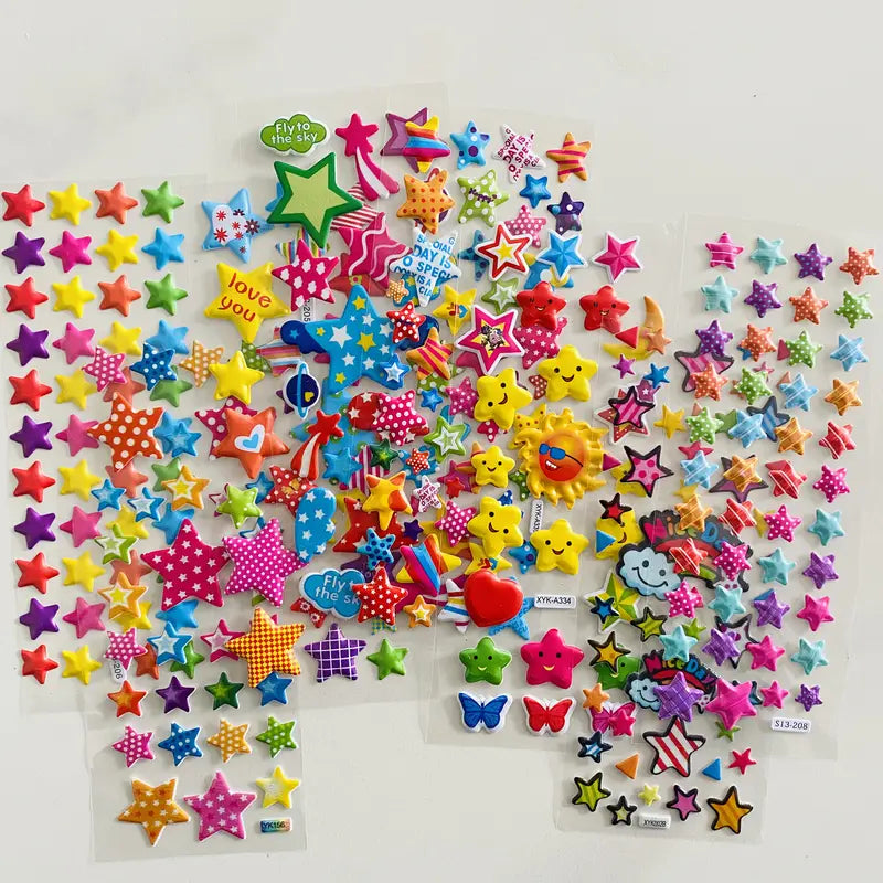 1pc 3D Star Shaped Self-Adhesive Decals - Multicolor DIY Craft Essentials"