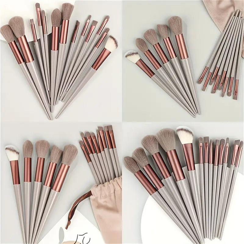 "13-Piece Complete Makeup Brush Set: Soft Bristles for Flawless Application"