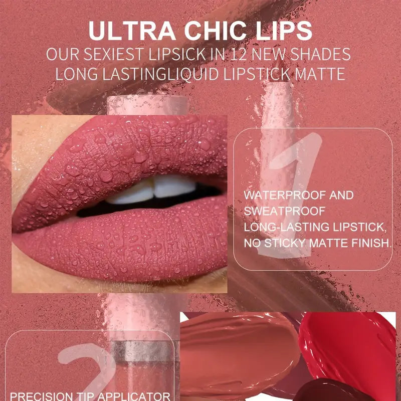 DUNUF 2in1 Color Lip Liner & Lip Gloss Set – Matte, Waterproof & Travel-Ready