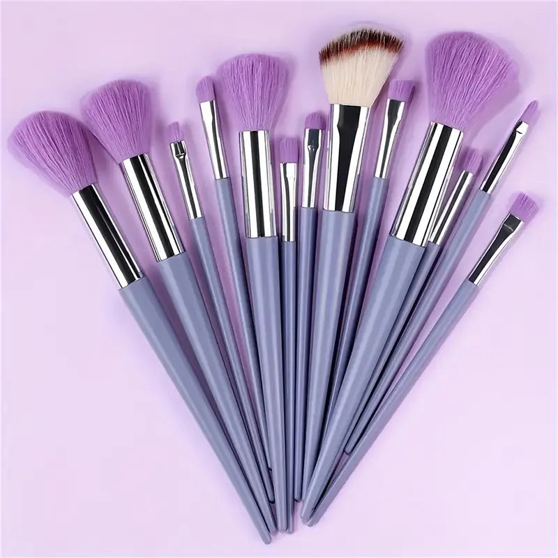 "13-Piece Complete Makeup Brush Set: Soft Bristles for Flawless Application"