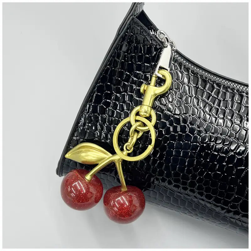 Metal Cherry Keychain Charm