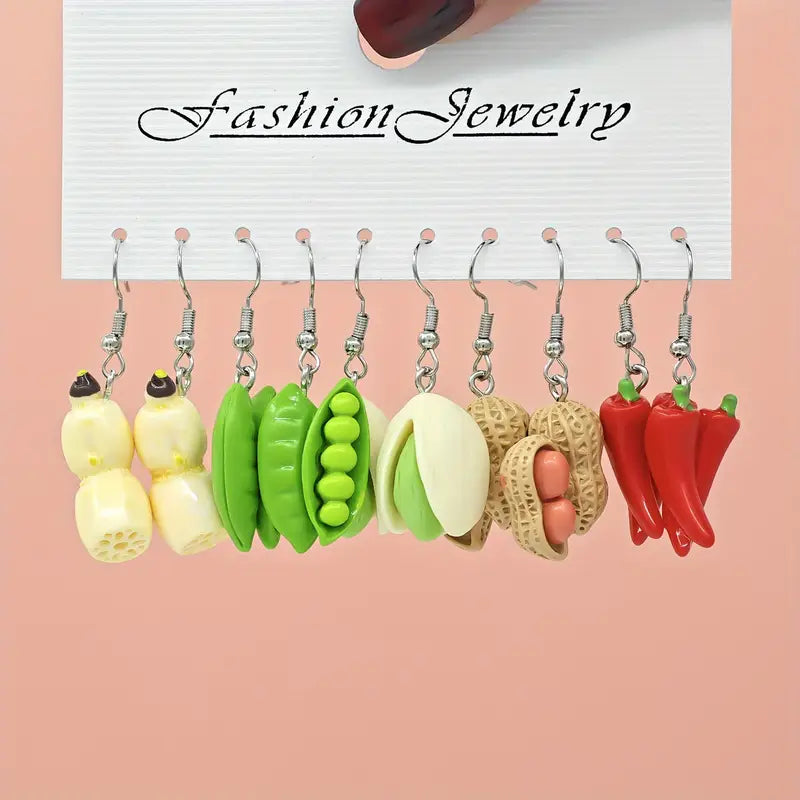Cute Cartoon Food & Fruit Resin Earrings 1 pair