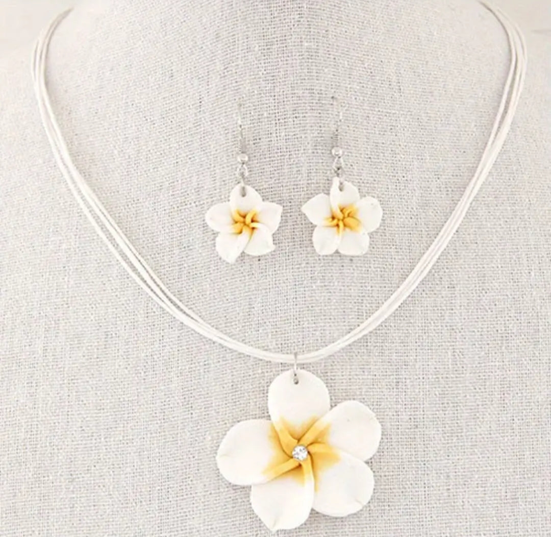 Manfanst Women's Floral Pottery Jewelry Set