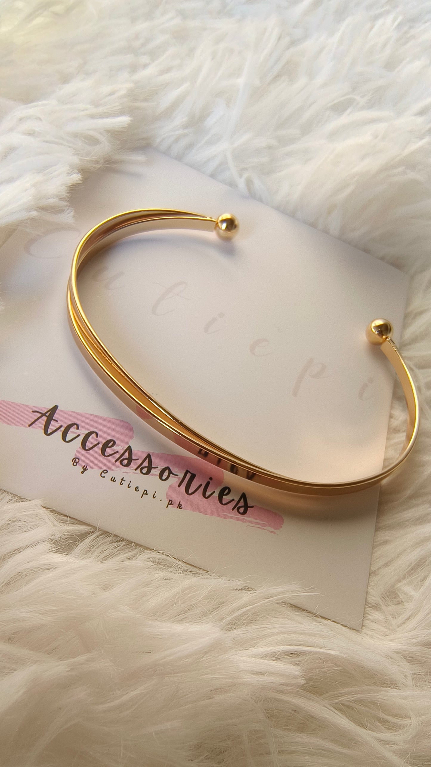 Thick Double-Layered Spiral Gold-Plated Bracelet – Adjustable & Stylish