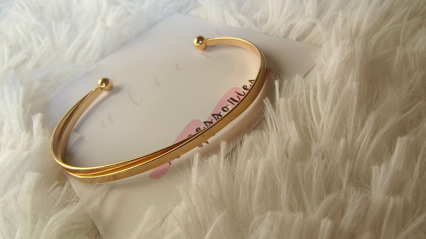 Thick Double-Layered Spiral Gold-Plated Bracelet – Adjustable & Stylish
