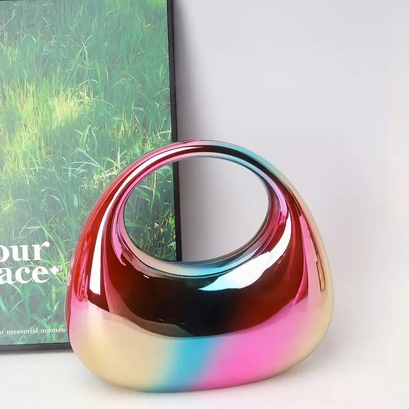 Cross-Mirror Bright Surface Moon Acrylic Rainbow Bag