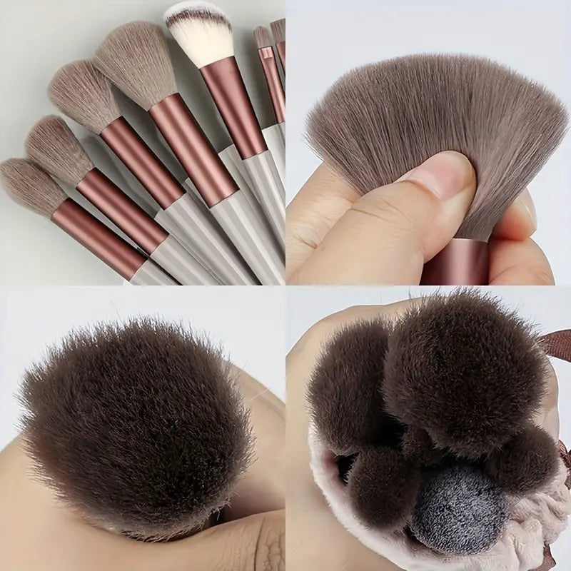 "13-Piece Complete Makeup Brush Set: Soft Bristles for Flawless Application"