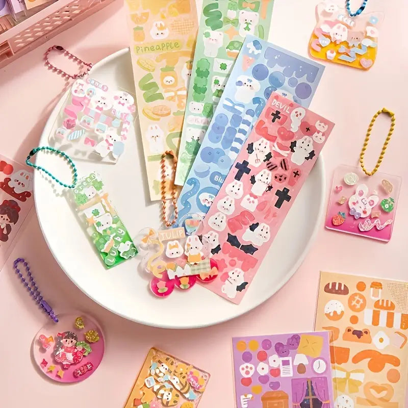 Cute Y2K Cartoon Stickers - Fun DIY Craft & Party Decor sheet