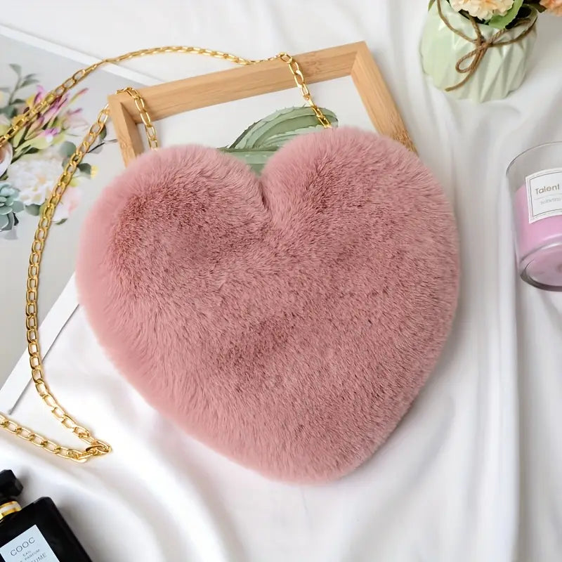 Fur heart bag