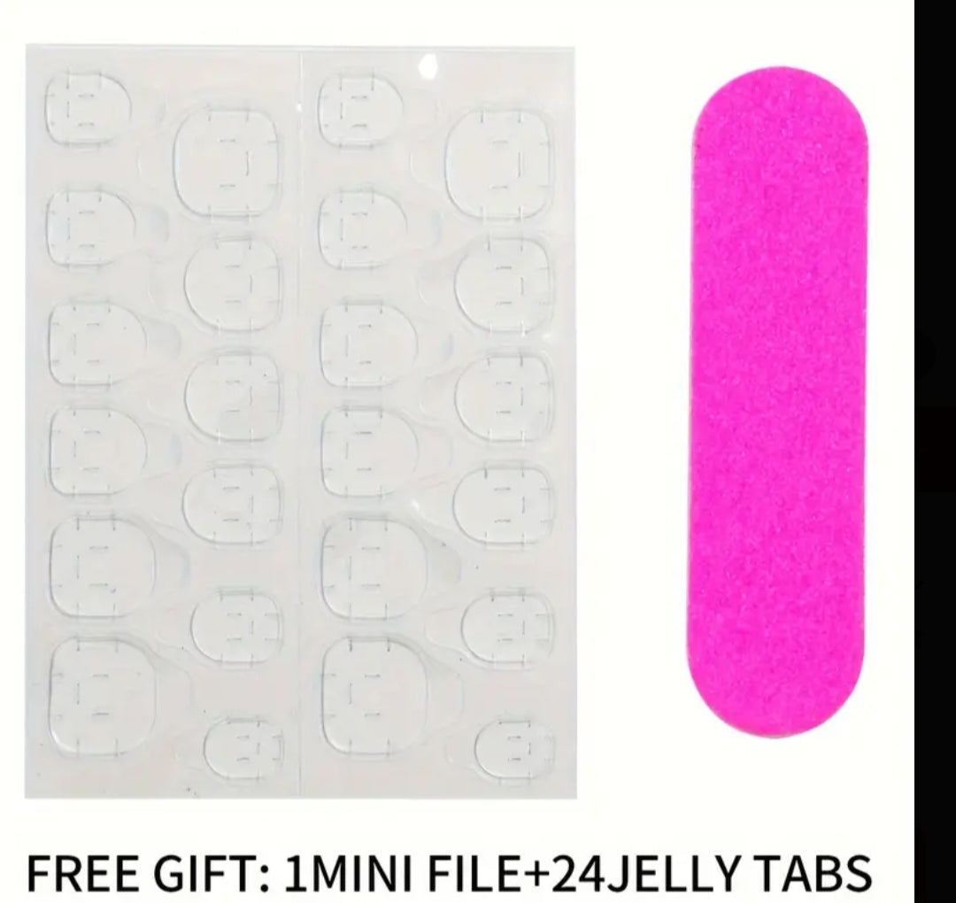 Peach Bliss: Glossy Press-On Nail Set"