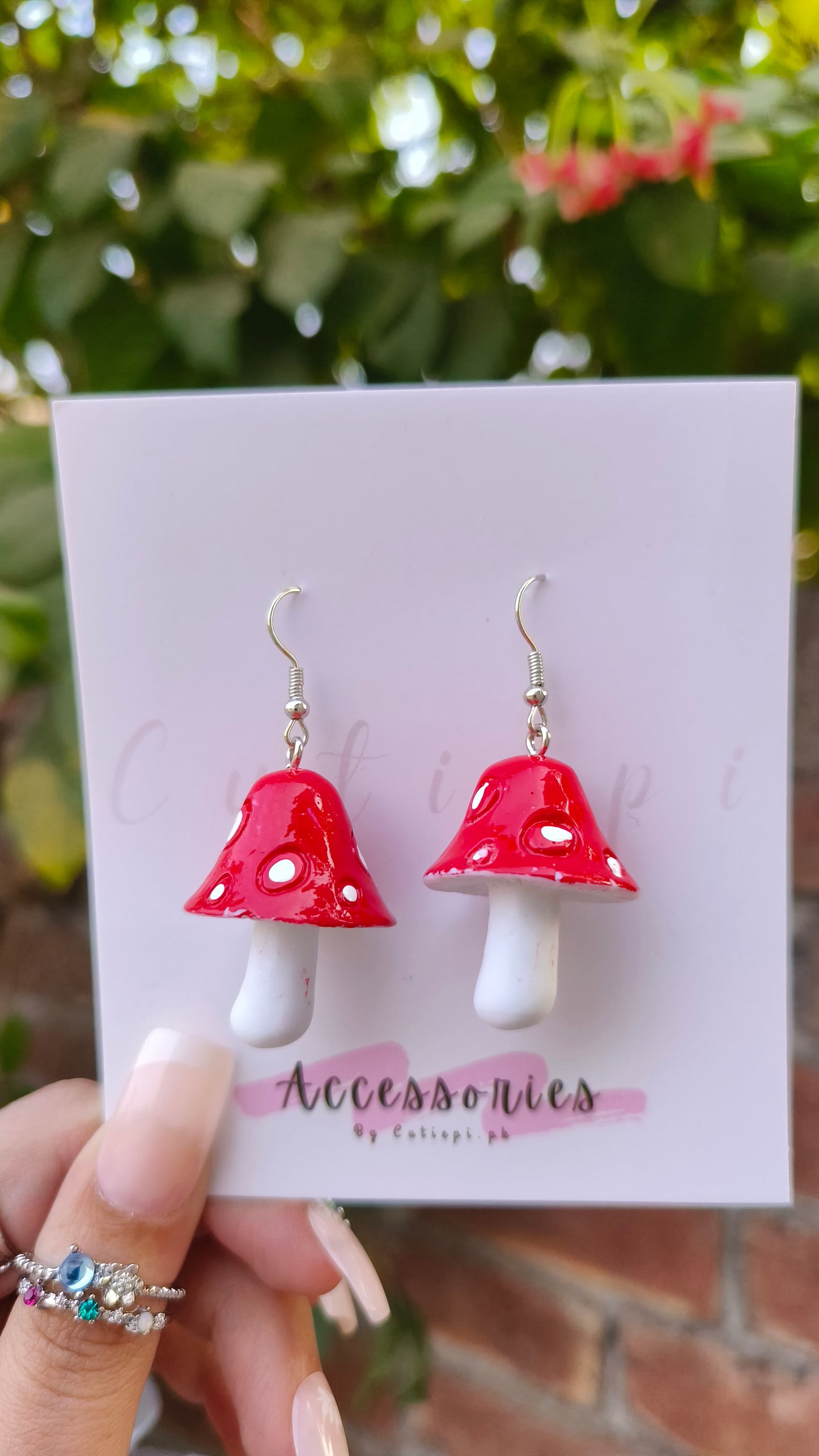 Creative Mushroom Snack Pendant Earrings – Fun & Fashionable Jewelry"