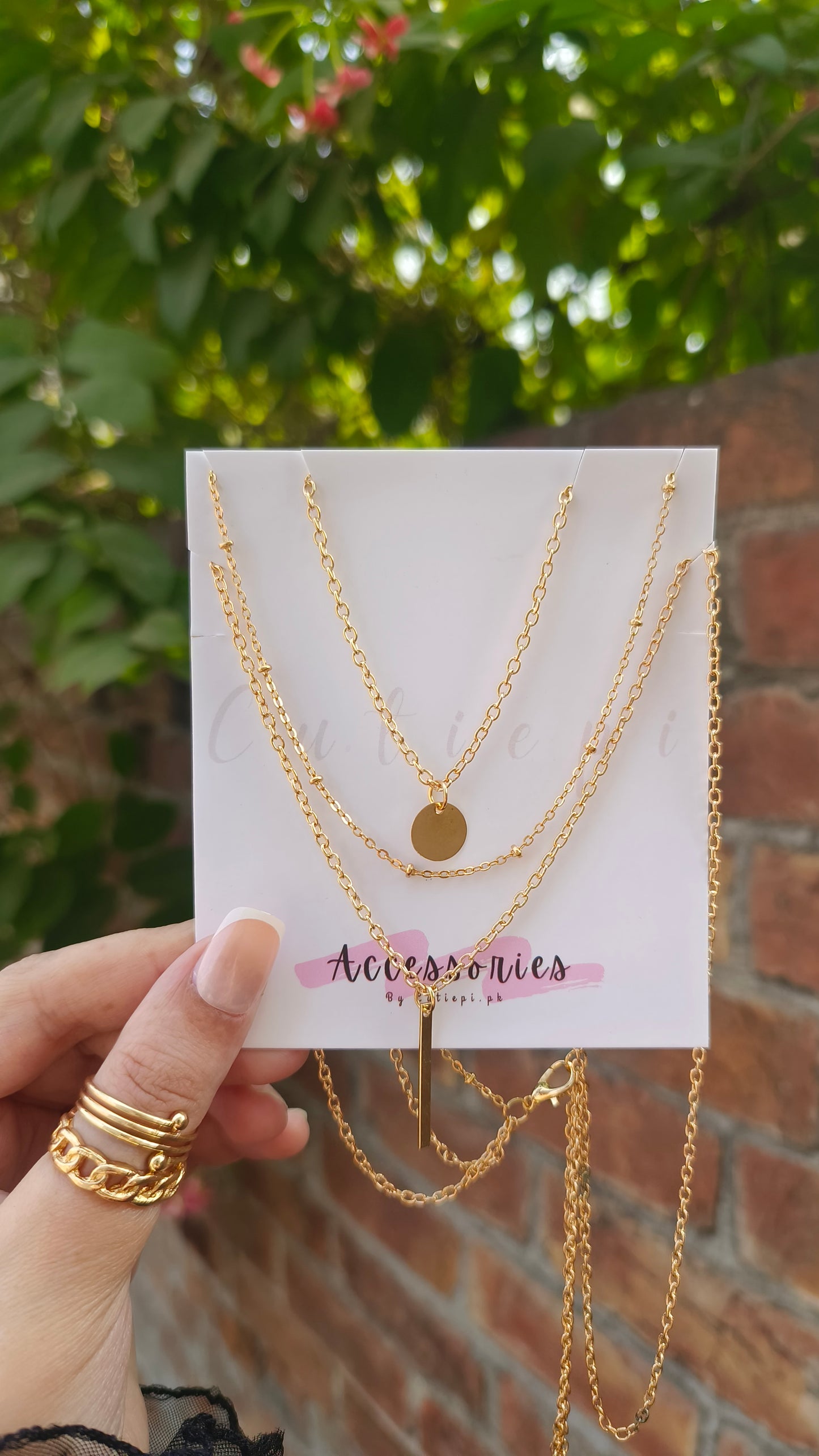 Glamorous 3-Layer Gold-Plated Chain Necklace ✨