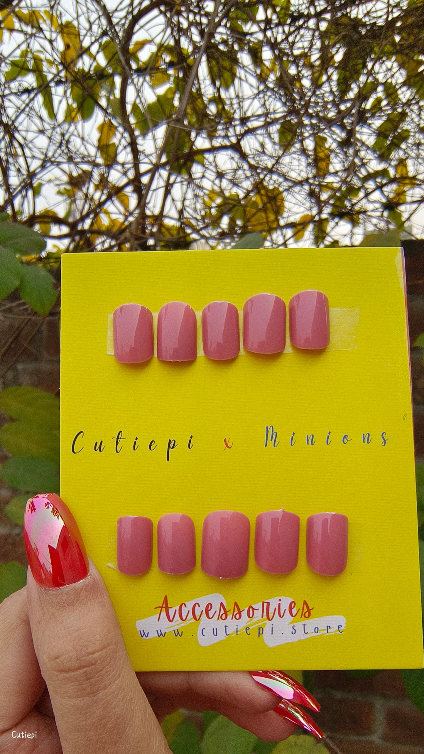 Mocha Glow - 24pcs Short Square Glossy Brown Press-On Nails (Student Offer)