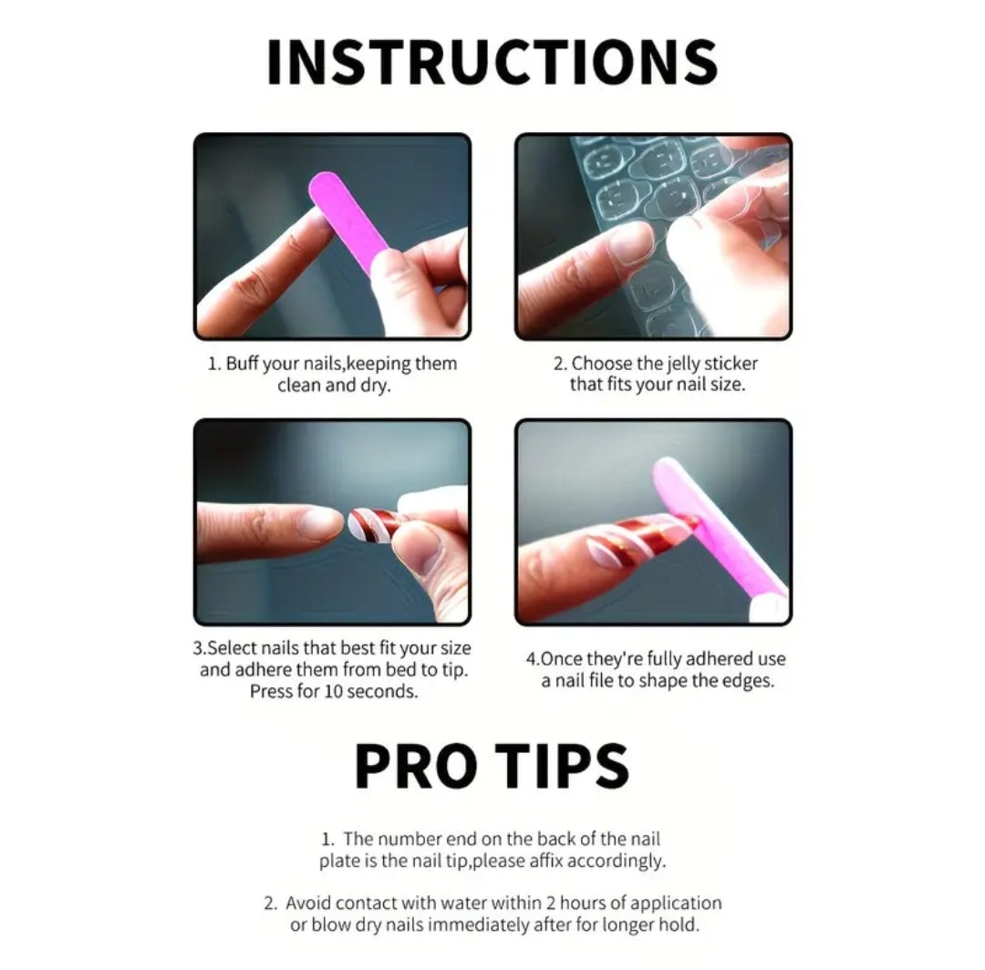 Rosy pink- 20pcs Mini Gradient Nails with Application Kit