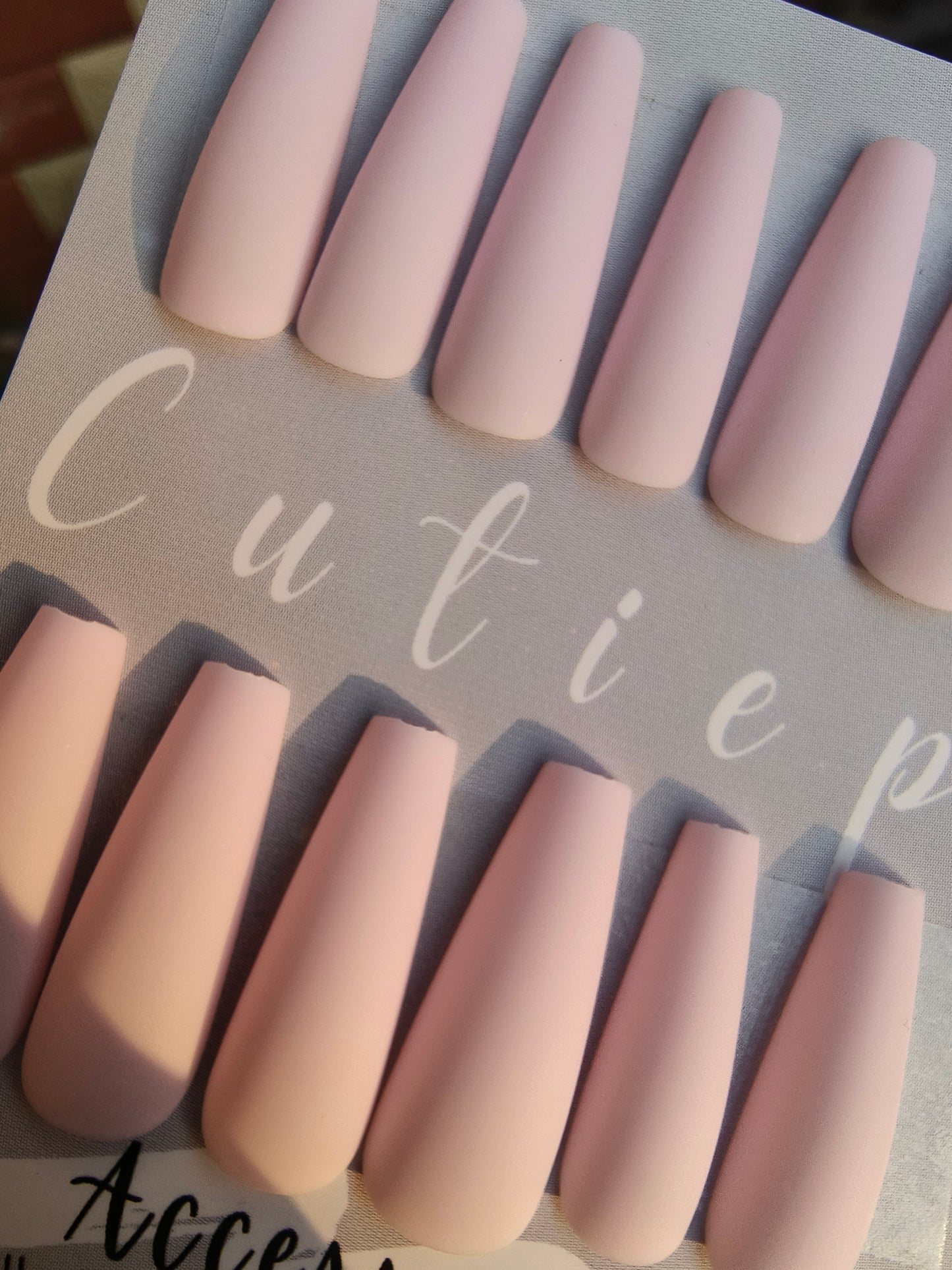 Blush Elegance Matte Nail Set – 24pcs with Kit