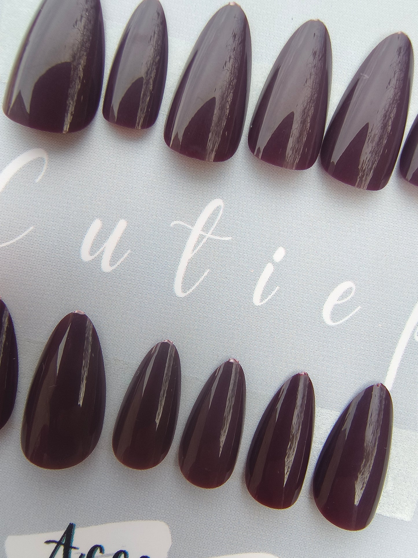 Midnight Amethyst Almond Nails – 24pcs with Kit ✨🖤💜