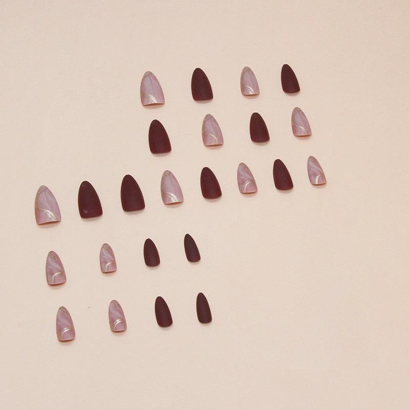 Bridal Red-24pcs Matte Red nails with Application Kit