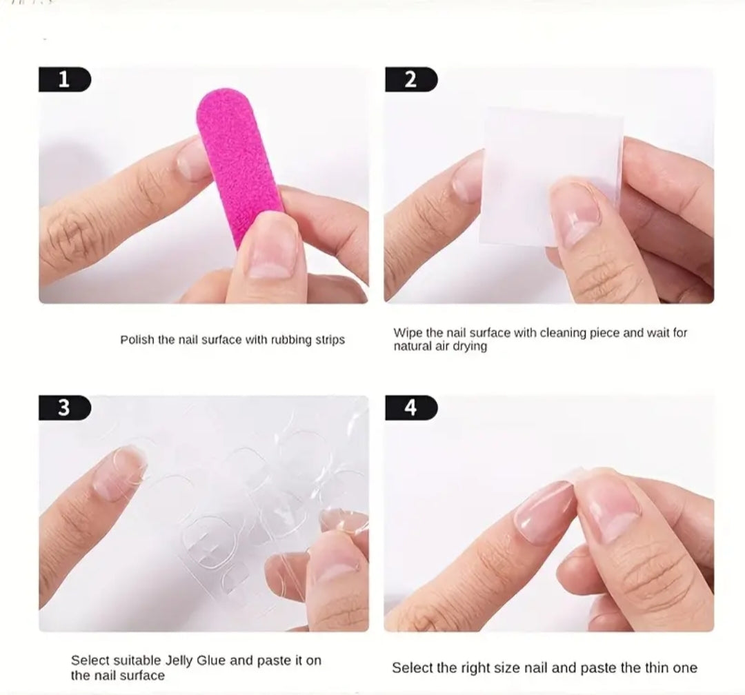 Long Black Press-On Nails with Black Lining - Sleek and Minimalist Design for Women