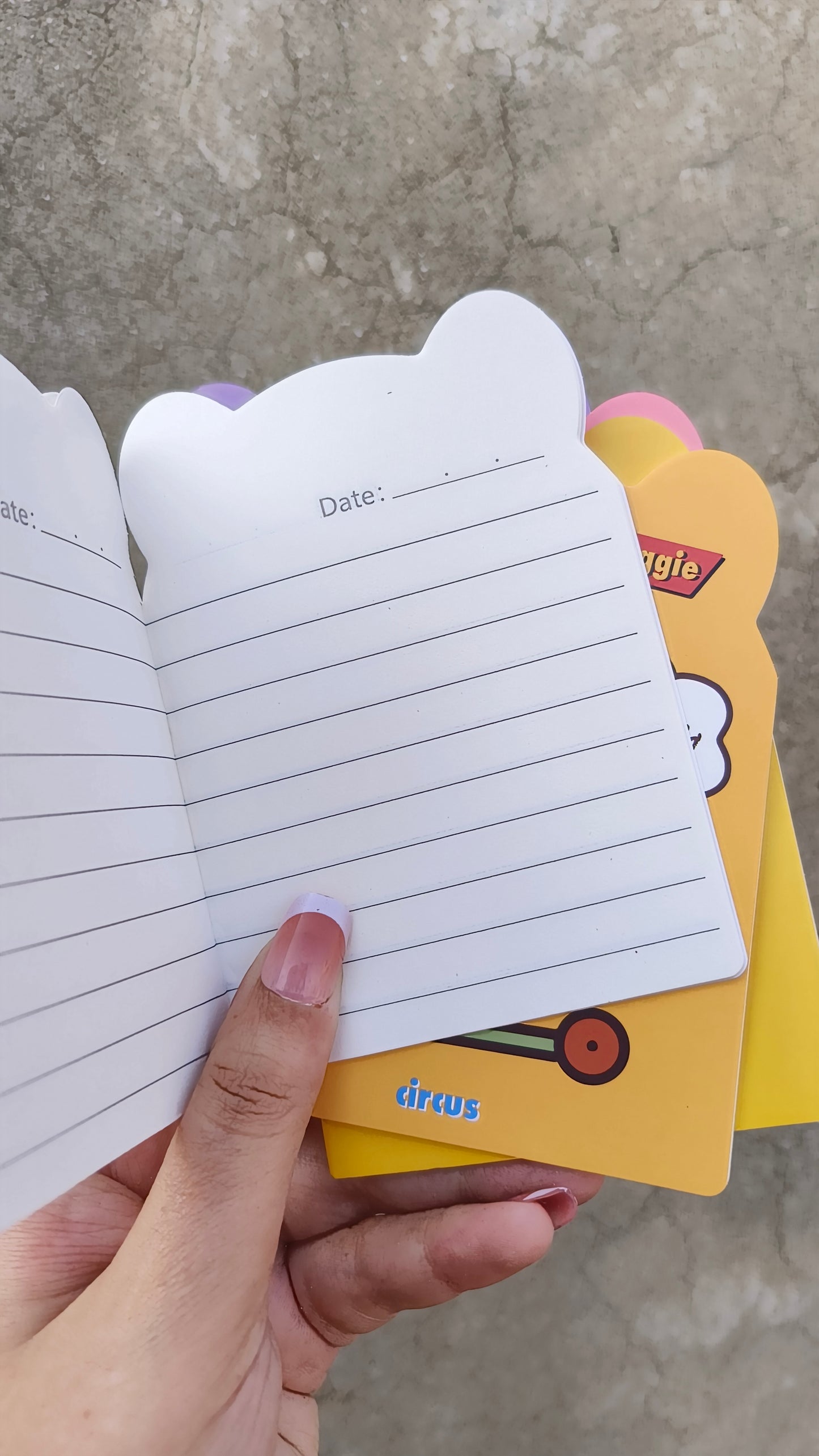 Cute Cartoon Mini Notebook – Pocket-Sized Journal with Bookmark Feature"