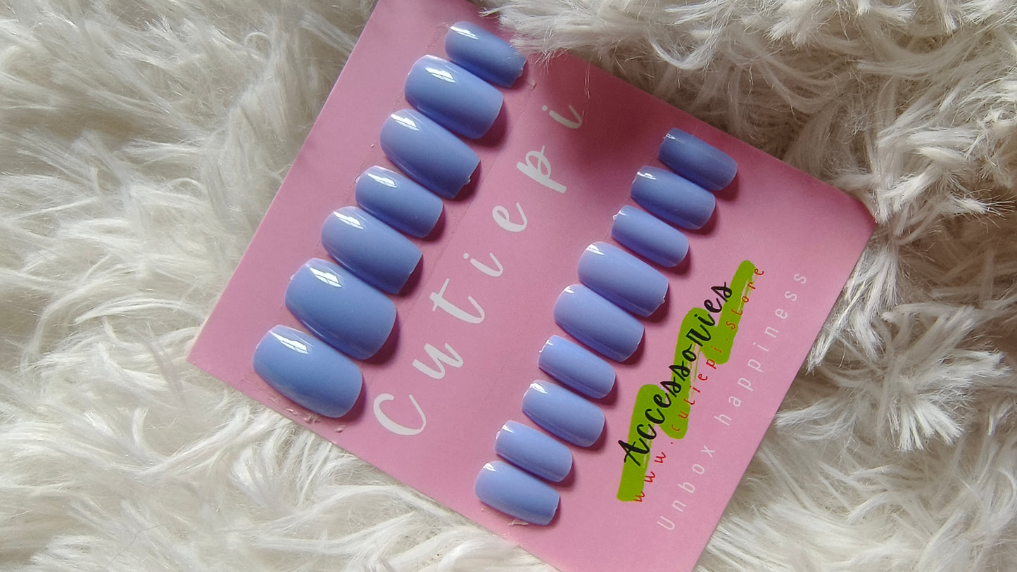 Light Blue Plain – 24pcs Press-On Nails