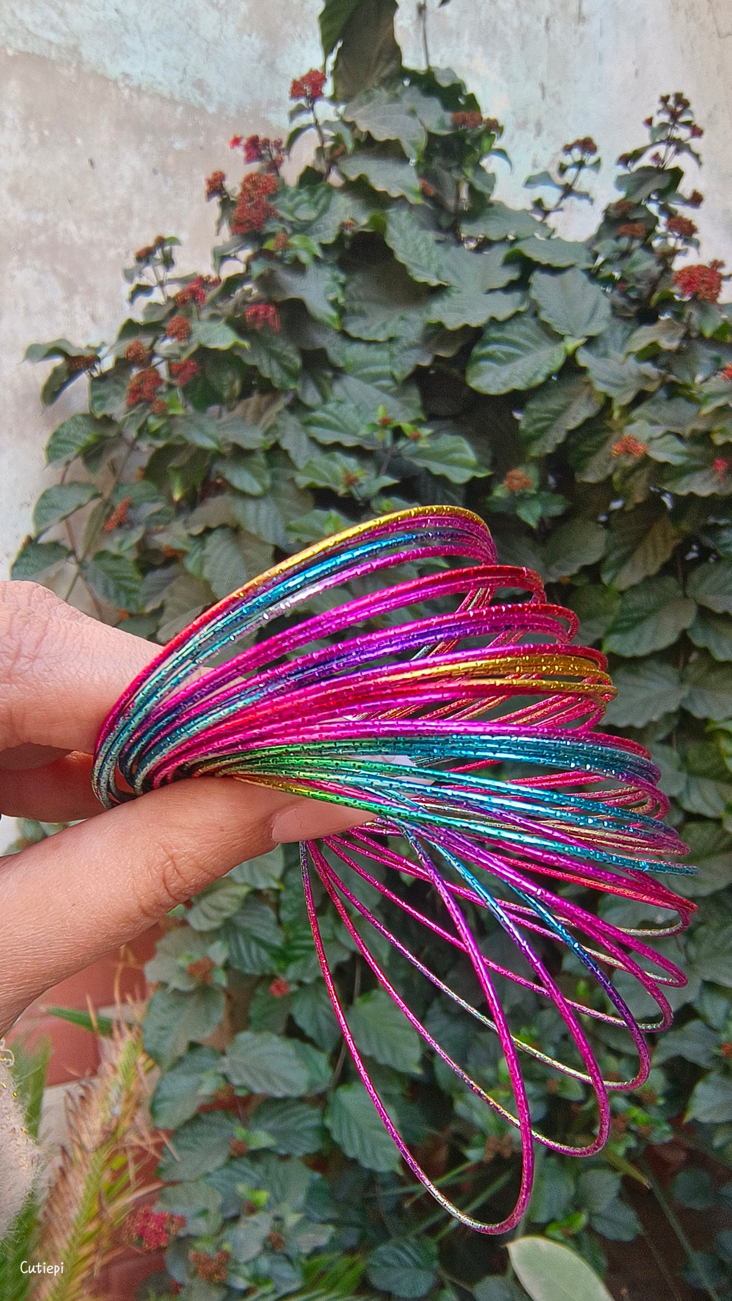 Prism Glow Rainbow Bangle Set – 6pcs ✨