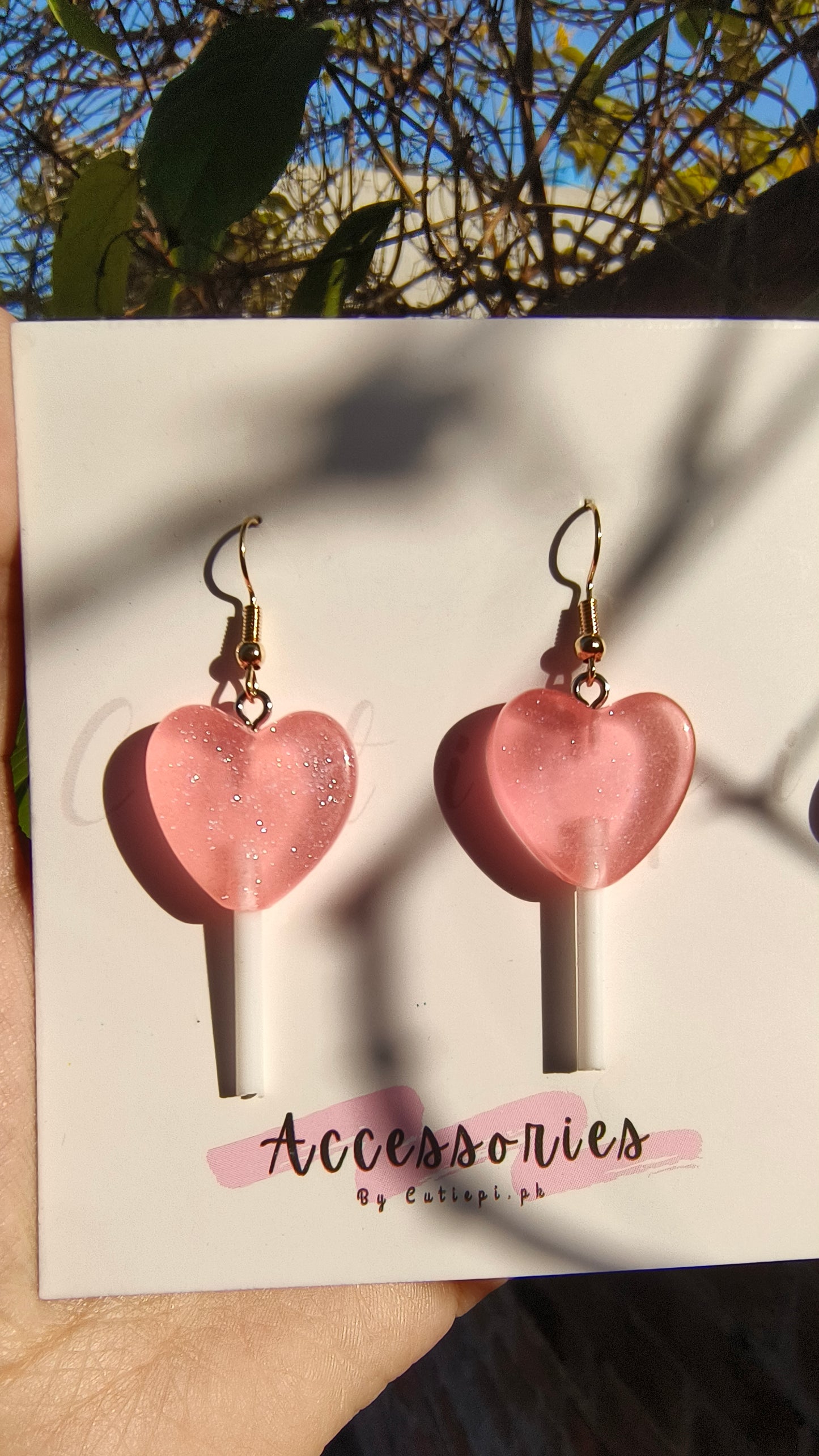 pink lolipop earings - Sparkling and shimmery