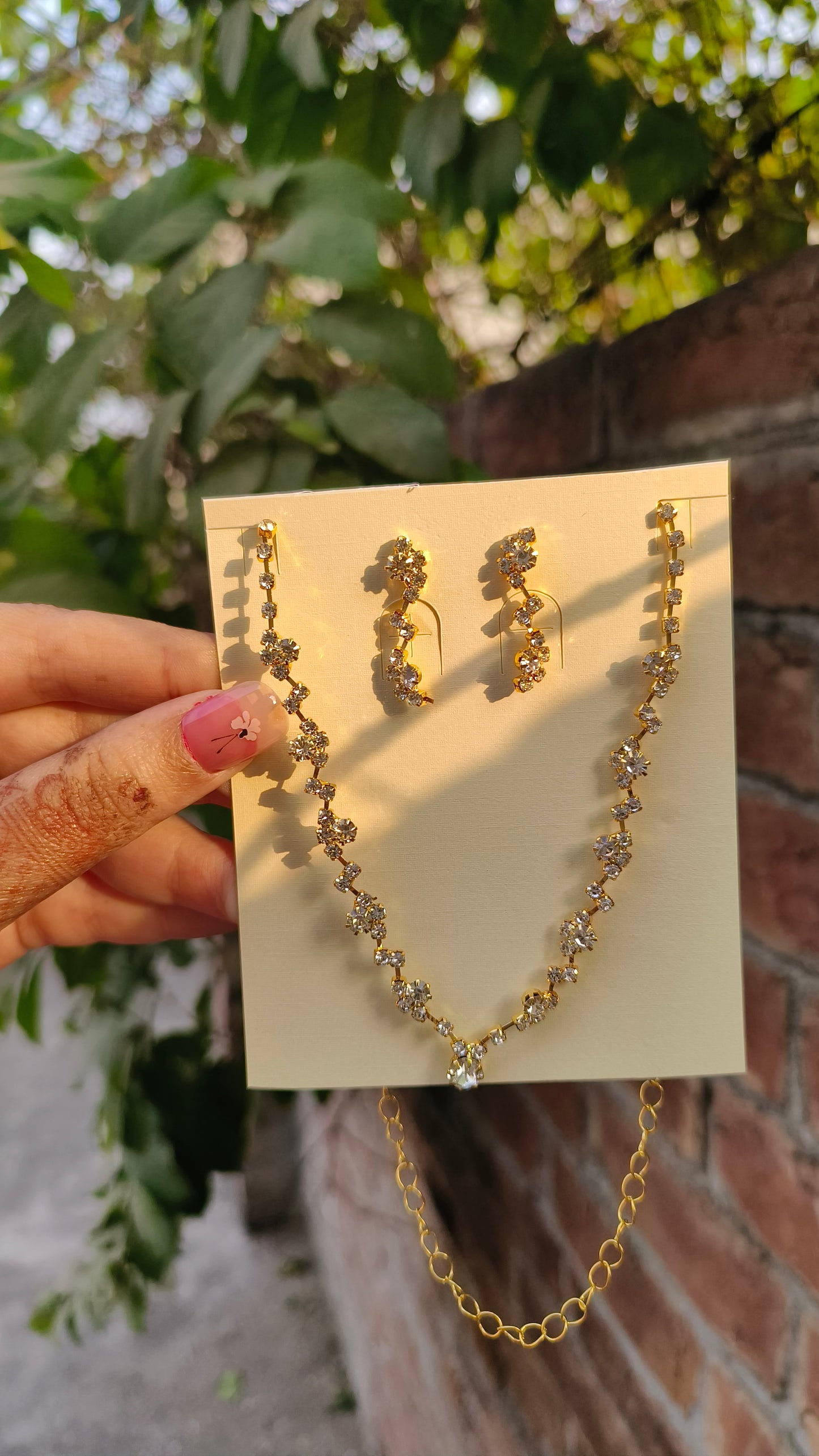 Golden Zircon 3-Piece Necklace Set – Formal Wear Elegance