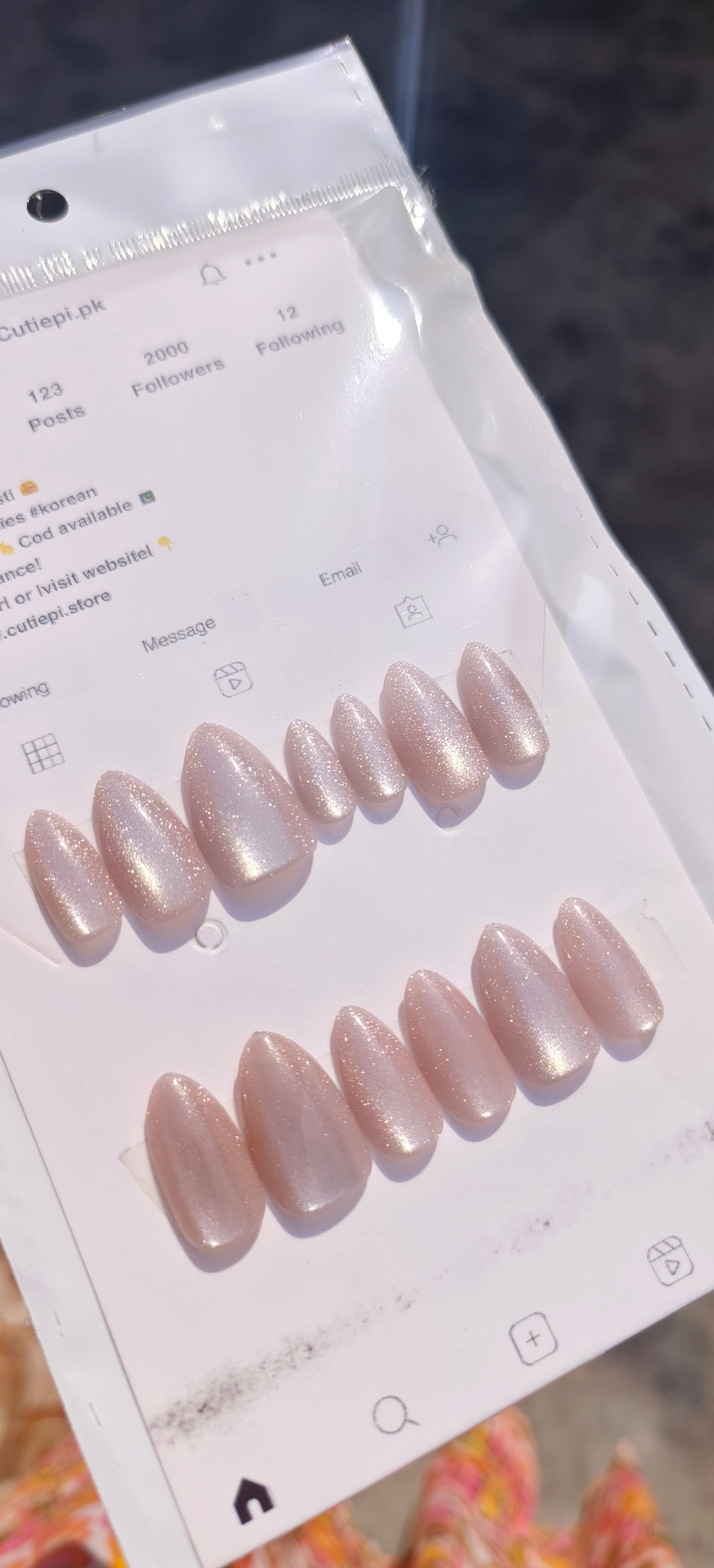 Golden Blush Cat Eye Nails – 24pcs with Kit