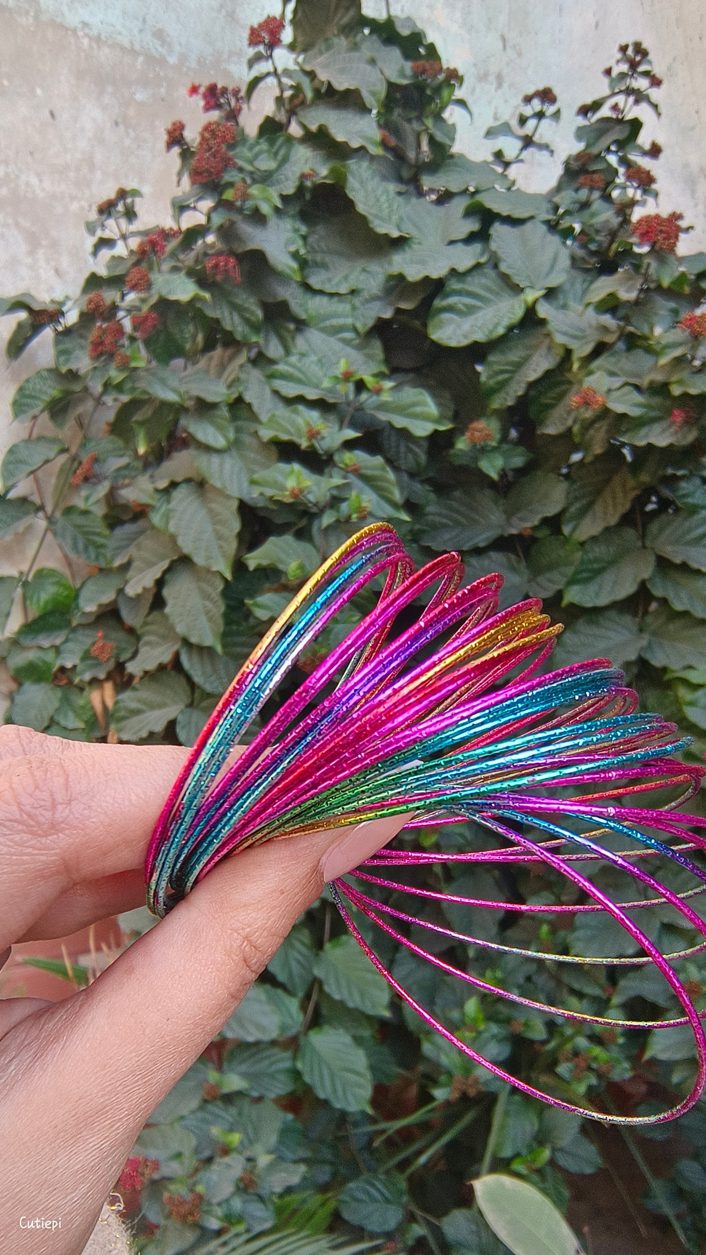 Prism Glow Rainbow Bangle Set – 6pcs ✨