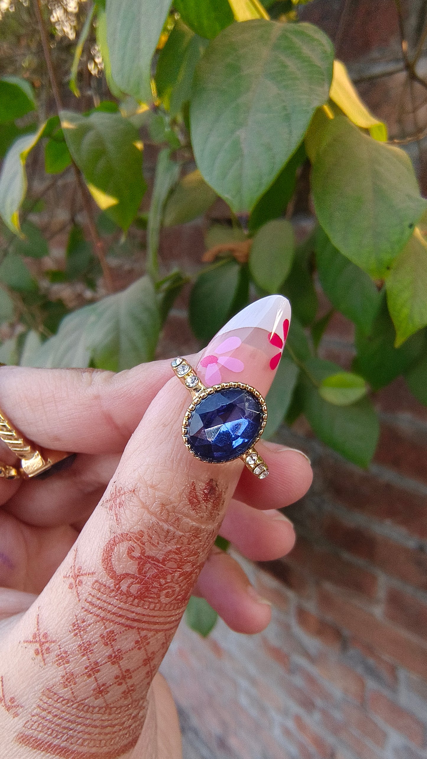 💙 Elegant Geometric Blue Rhinestone Ring – Unique Alloy Design for Women 💍