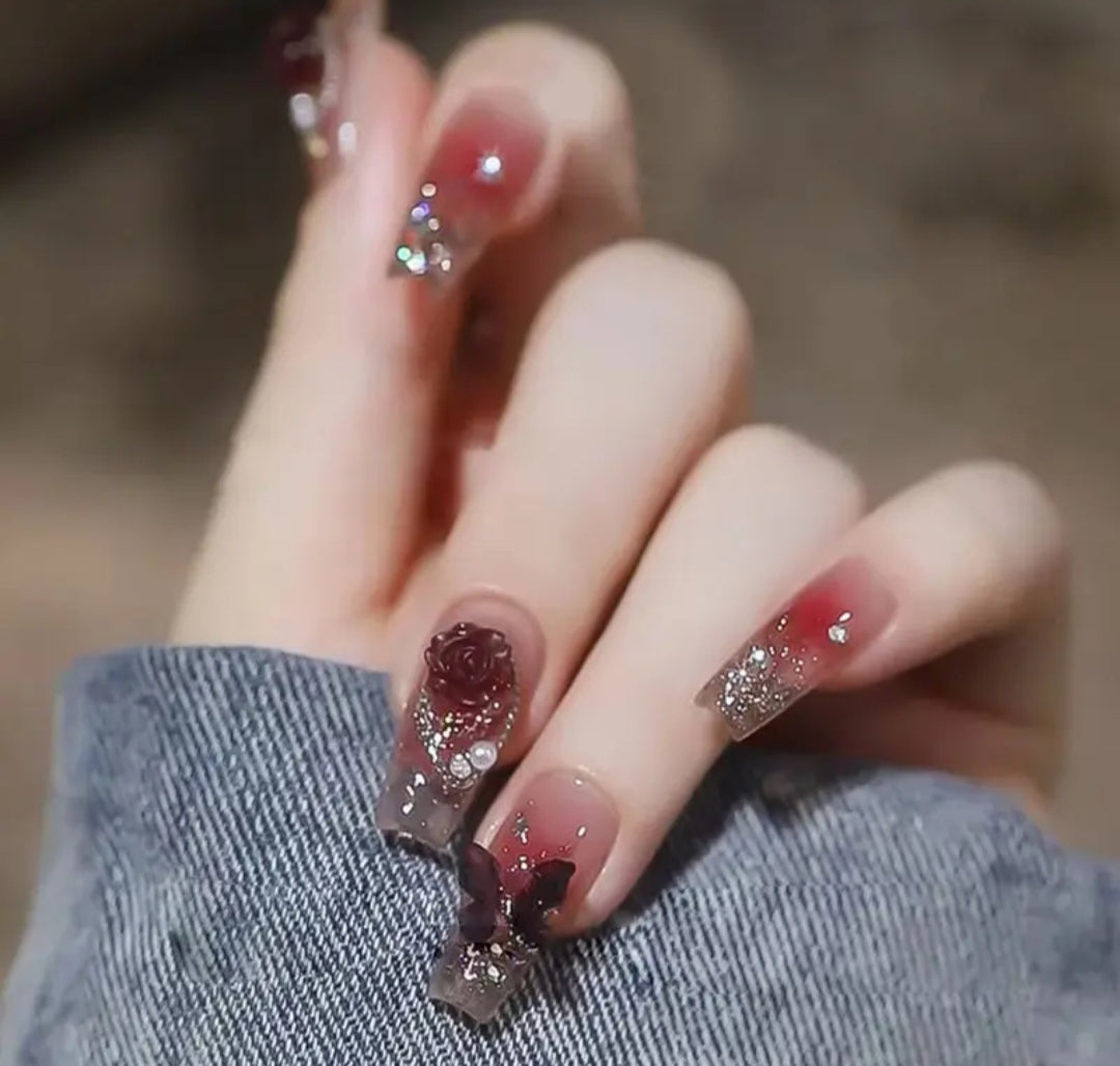 Rose Beauty✨ 24pcs Almond-Shaped Press-On Nails 💅