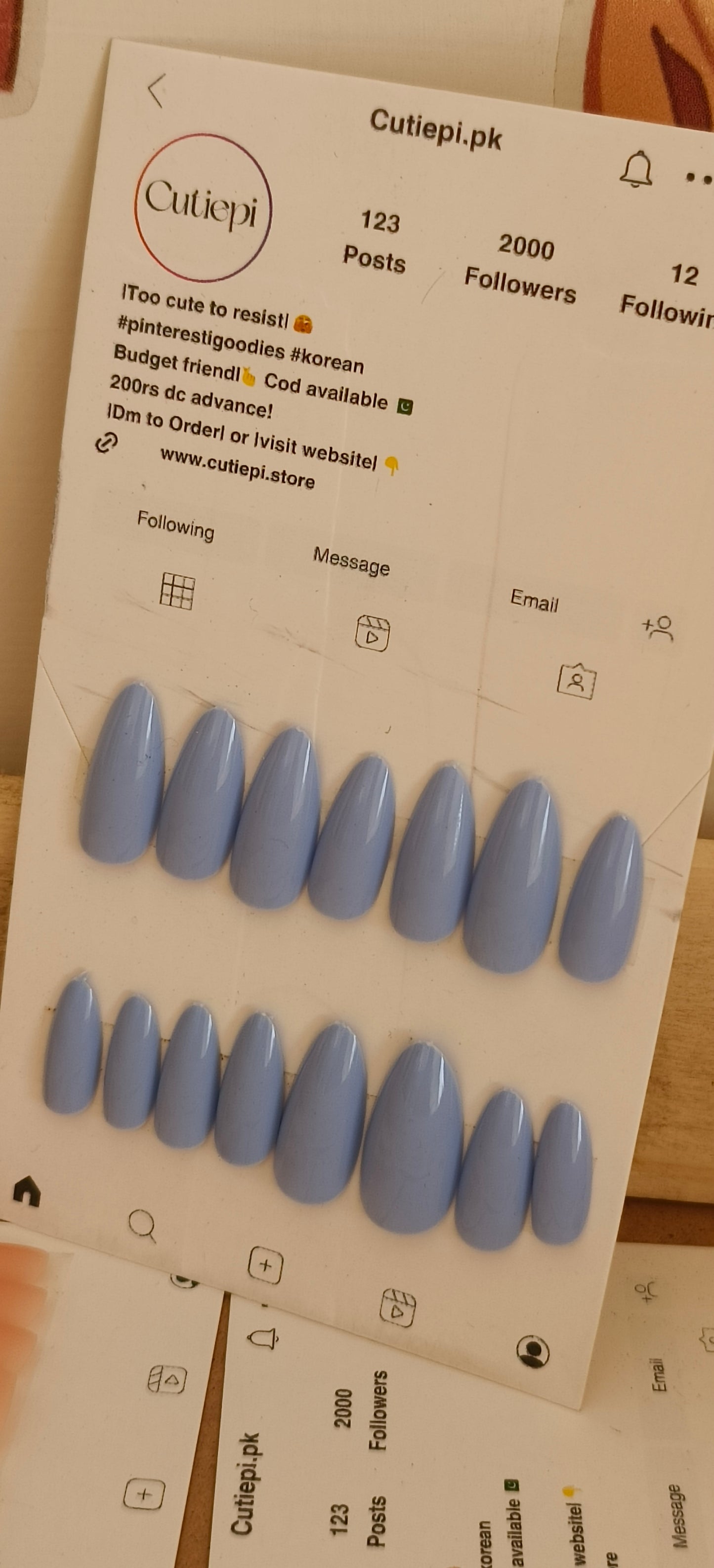 Sea Mist – 24pcs Nail Set with Application Kit