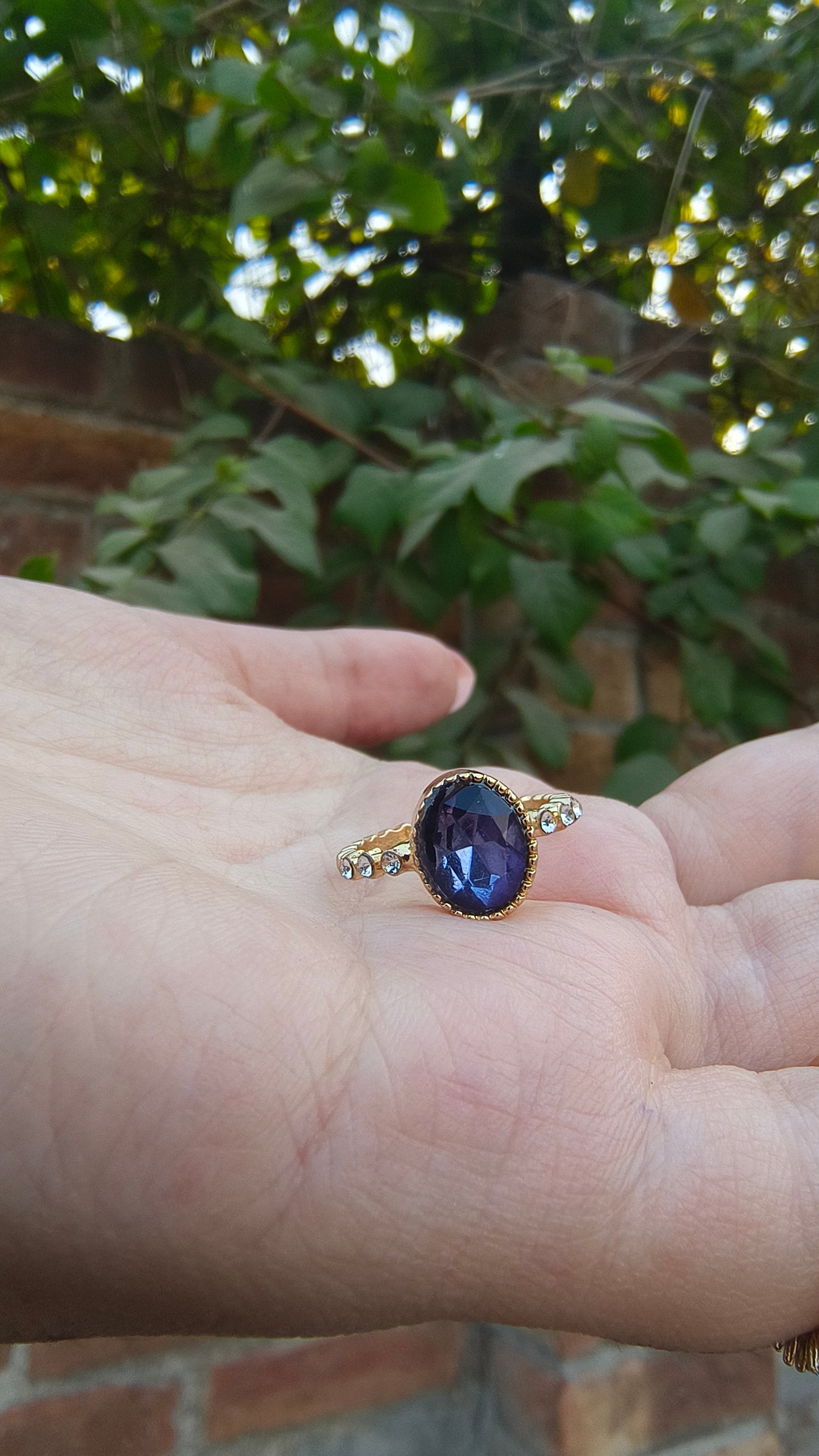 💙 Elegant Geometric Blue Rhinestone Ring – Unique Alloy Design for Women 💍