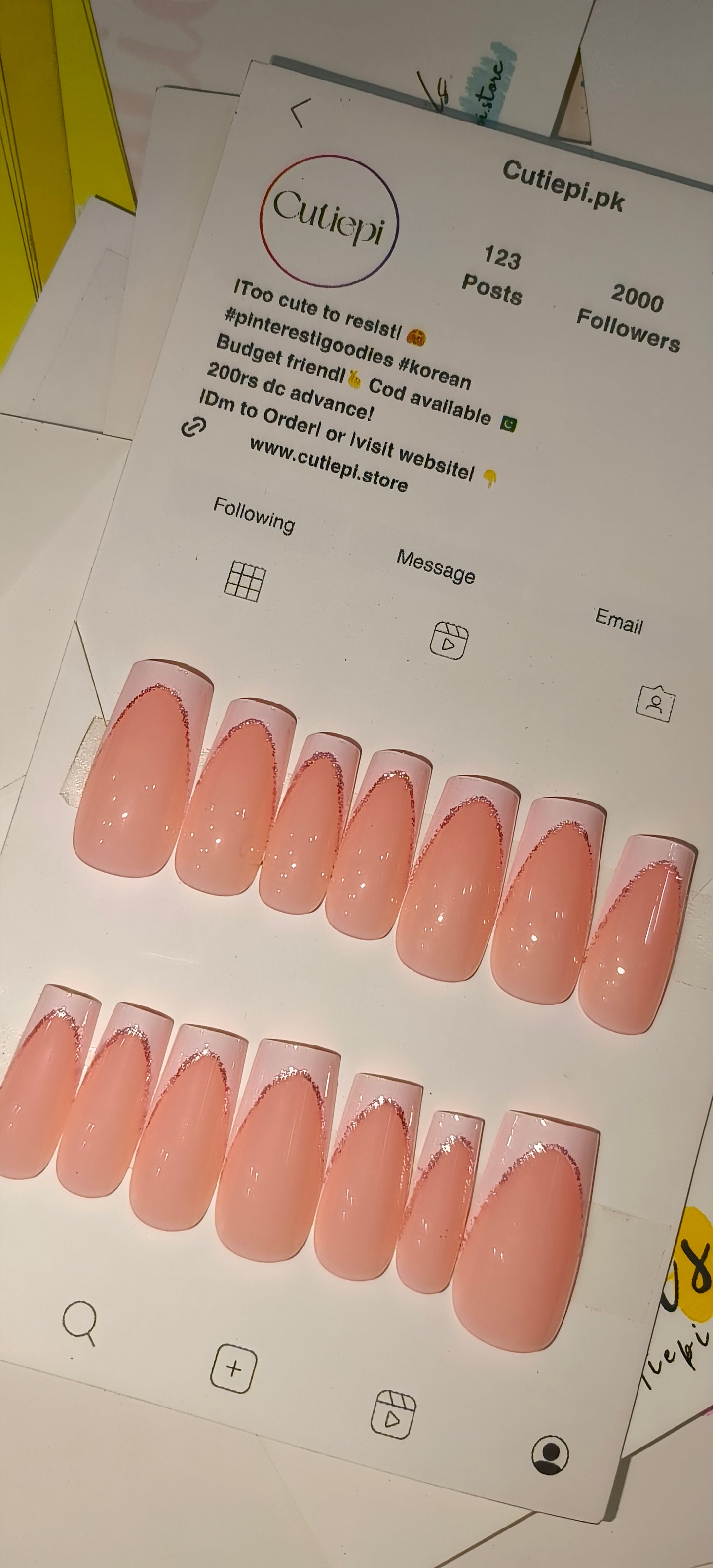 Glitter French Tips- 6 Variants 24pcs with Free application kit