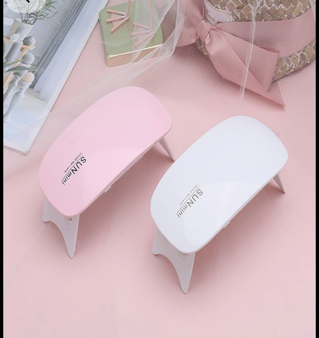 Portable UV Nail Lamp- 6 LED Light Beads, Foldable Design, USB Powered,