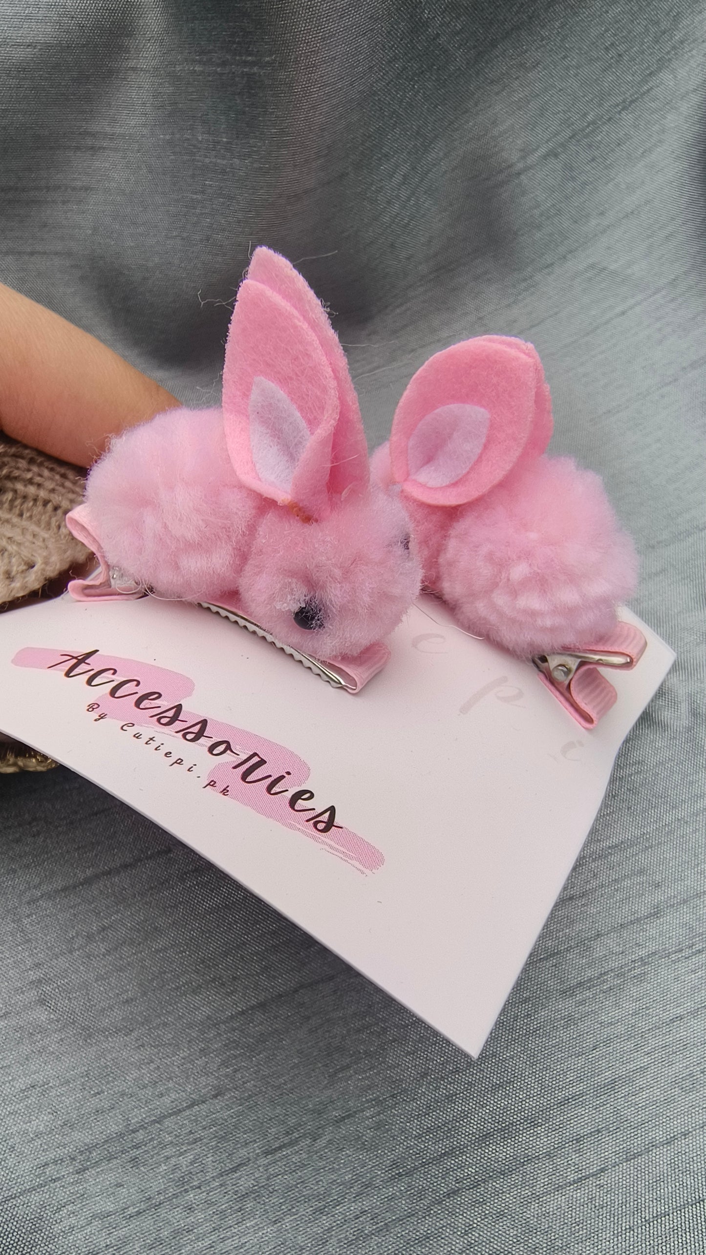 2 Cute Three-Dimensional Fluffy Rabbit Hair Clips
