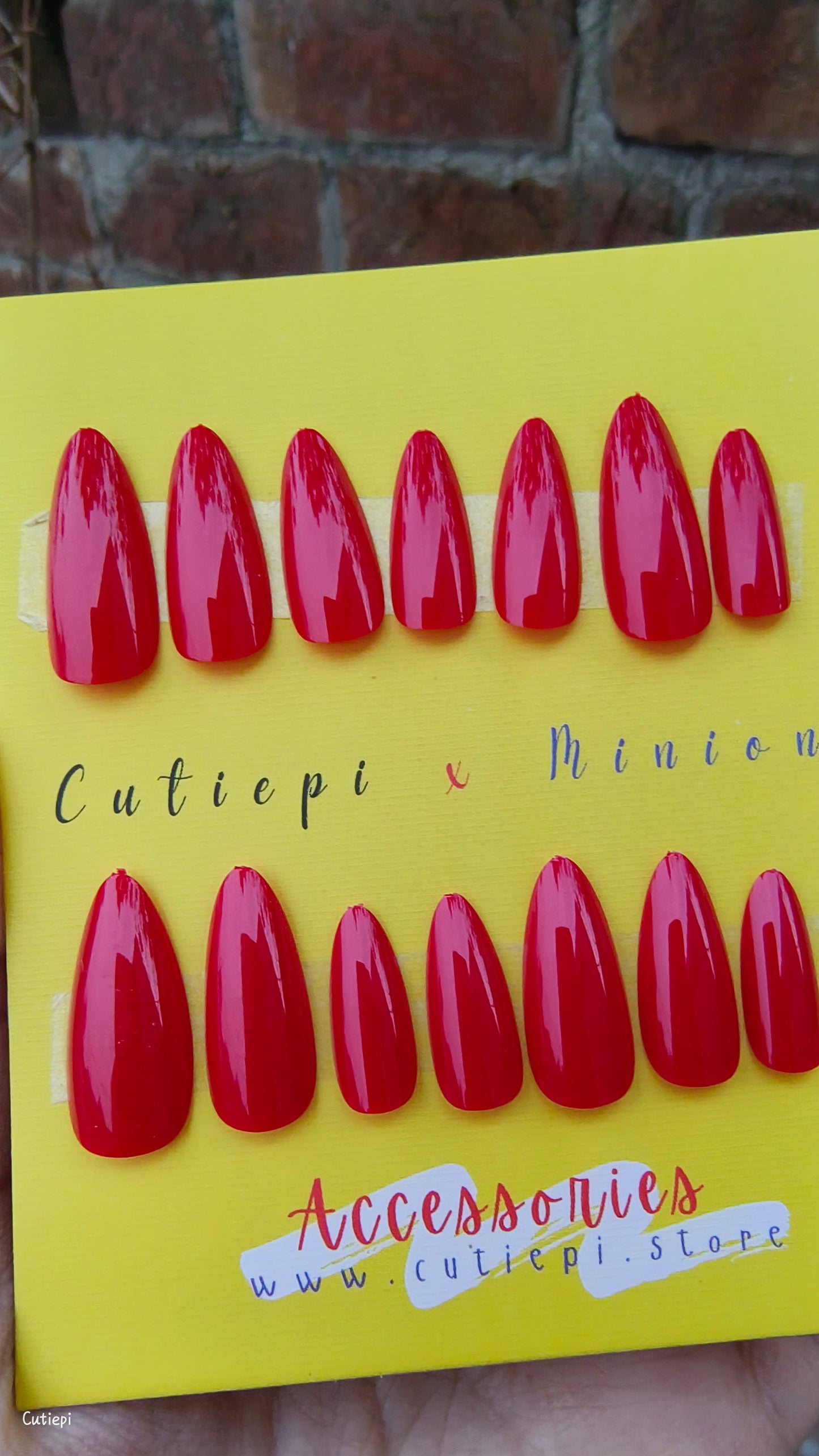 Scarlet Rose - 24pcs Bridal Dark Red Nails with kit